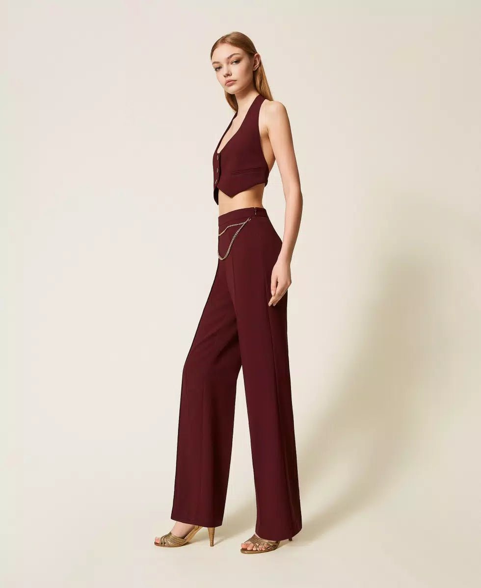 Twinset Pantaloni in crêpe cady con cintura Pantalone Donna - Boutique Luisa Trendy
