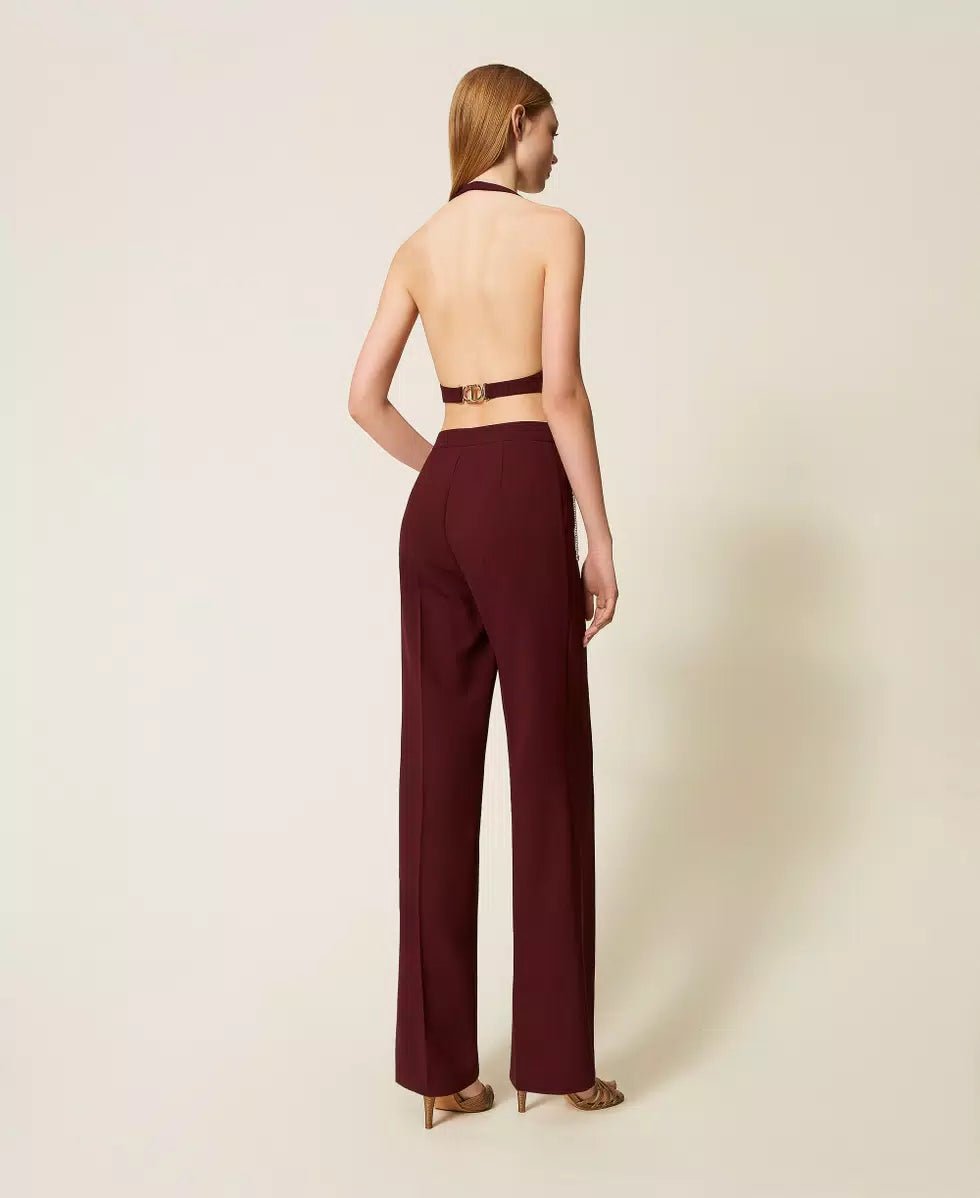 Twinset Pantaloni in crêpe cady con cintura Pantalone Donna - Boutique Luisa Trendy