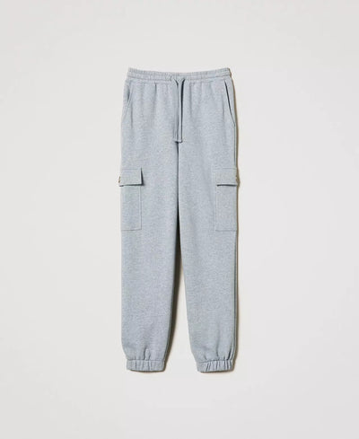 Twinset Pantaloni joggers in felpa con Oval T