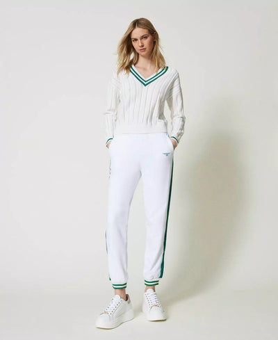 Twinset Pantaloni joggers in felpa con righe Pantalone Donna - Boutique Luisa Trendy