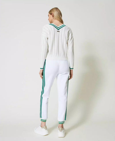 Twinset Pantaloni joggers in felpa con righe Pantalone Donna - Boutique Luisa Trendy