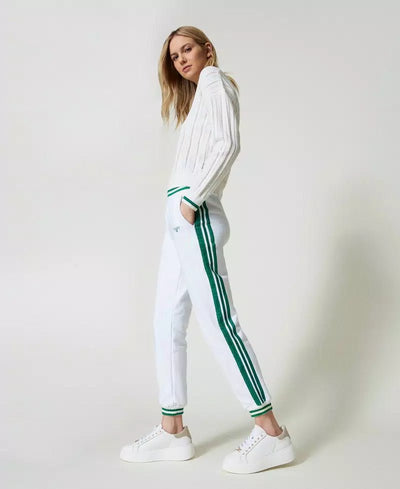 Twinset Pantaloni joggers in felpa con righe Pantalone Donna - Boutique Luisa Trendy