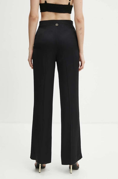 Twinset Pantaloni straight leg in raso