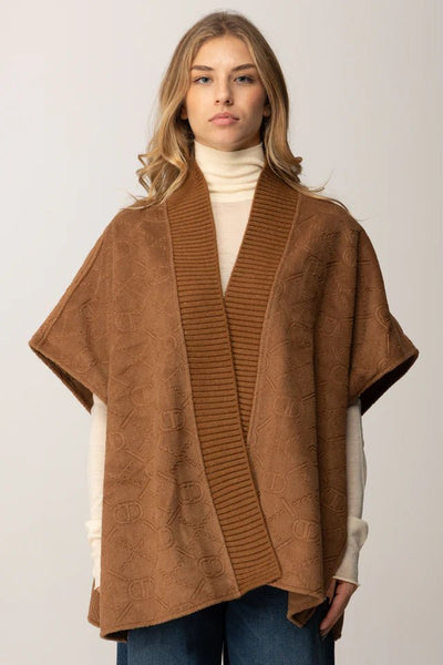 Twinset Poncho in panno con Oval T 252TO5420 Maglie e cardigan Donna - Boutique Luisa Trendy