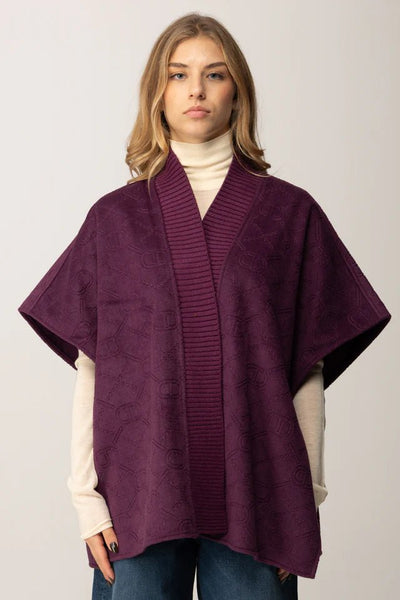 Twinset Poncho in panno con Oval T 252TO5420 Maglie e cardigan Donna - Boutique Luisa Trendy