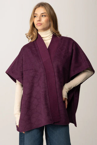 Twinset Poncho in panno con Oval T 252TO5420 Maglie e cardigan Donna - Boutique Luisa Trendy