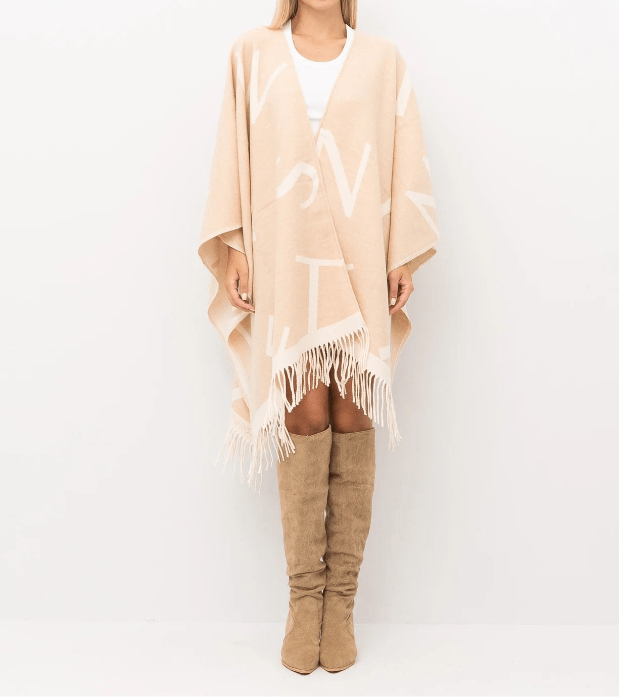 Twinset Poncho scritta logo 252TA4220 Sciarpe e foulard - Boutique Luisa Trendy