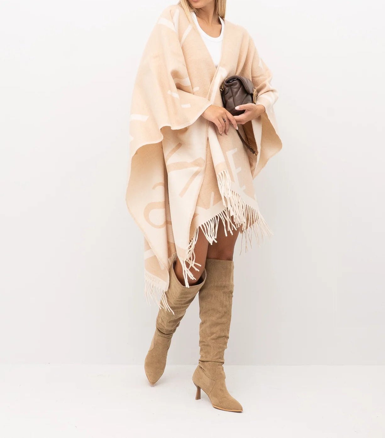 Twinset Poncho scritta logo 252TA4220 Sciarpe e foulard - Boutique Luisa Trendy