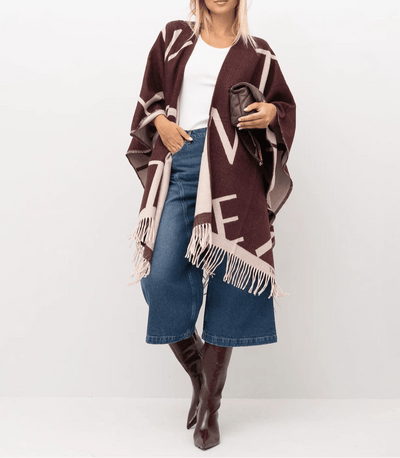 Twinset Poncho scritta logo 252TA4220 Sciarpe e foulard - Boutique Luisa Trendy