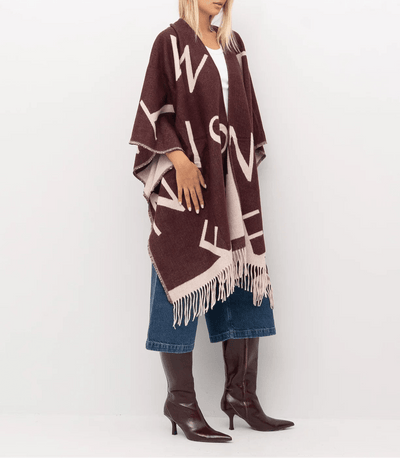 Twinset Poncho scritta logo 252TA4220 Sciarpe e foulard - Boutique Luisa Trendy