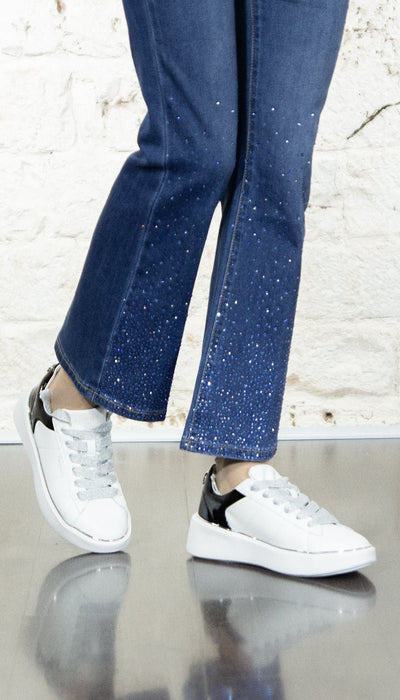Twinset Sneaker in pelle bianca e nera 251TCP042 Scarpe - Boutique Luisa Trendy