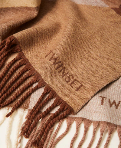 Twinset Stola in panno jacquard con Oval T Sciarpe e foulard - Boutique Luisa Trendy