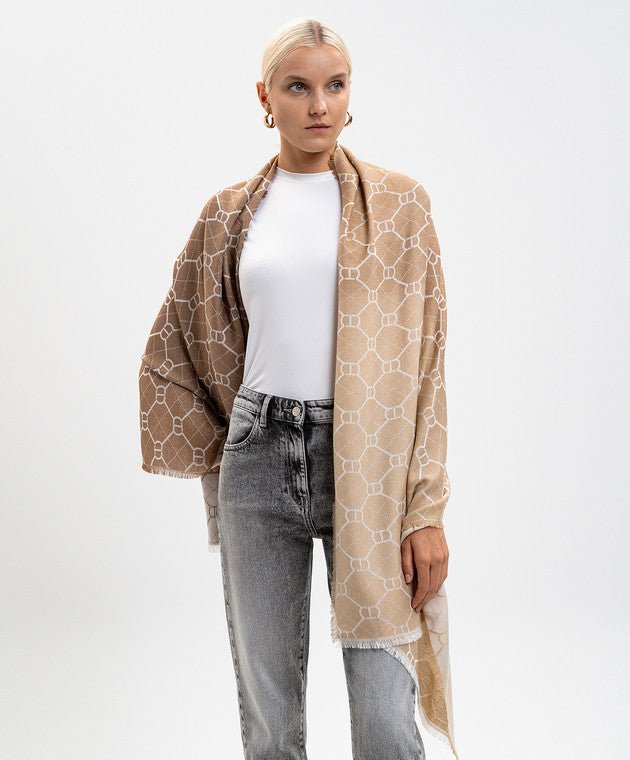 Twinset Stola in viscosa jacquard con Oval T 252TA4210 Sciarpe e foulard - Boutique Luisa Trendy