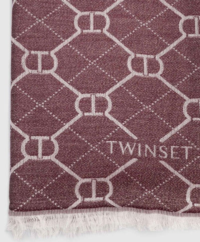 Twinset Stola in viscosa jacquard con Oval T 252TA4210 Sciarpe e foulard - Boutique Luisa Trendy