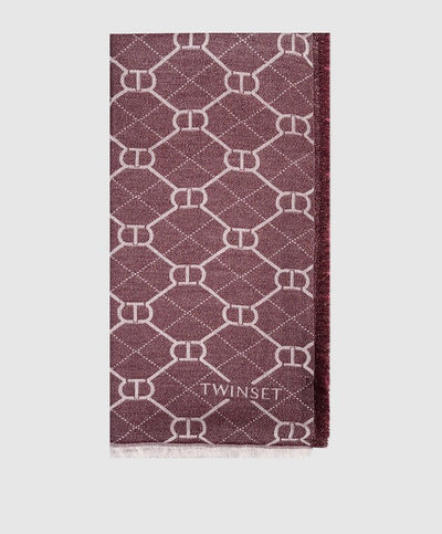 Twinset Stola in viscosa jacquard con Oval T 252TA4210 Sciarpe e foulard - Boutique Luisa Trendy