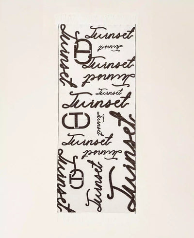 Twinset Stola jacquard con logo lettering Sciarpe e foulard - Boutique Luisa Trendy