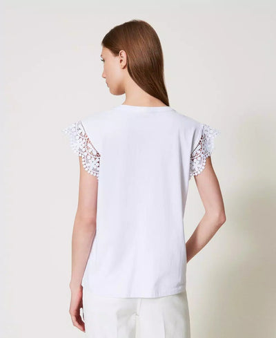 Twinset T-shirt con maniche ad aletta in pizzo T-Shirt e top - Boutique Luisa Trendy
