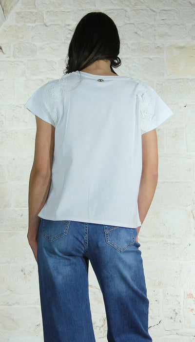 Twinset Milano T-shirt con patch floreali