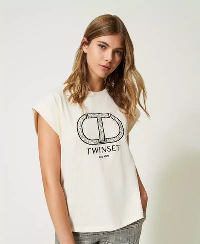 Twinset Milano T-shirt con ricamo Oval T