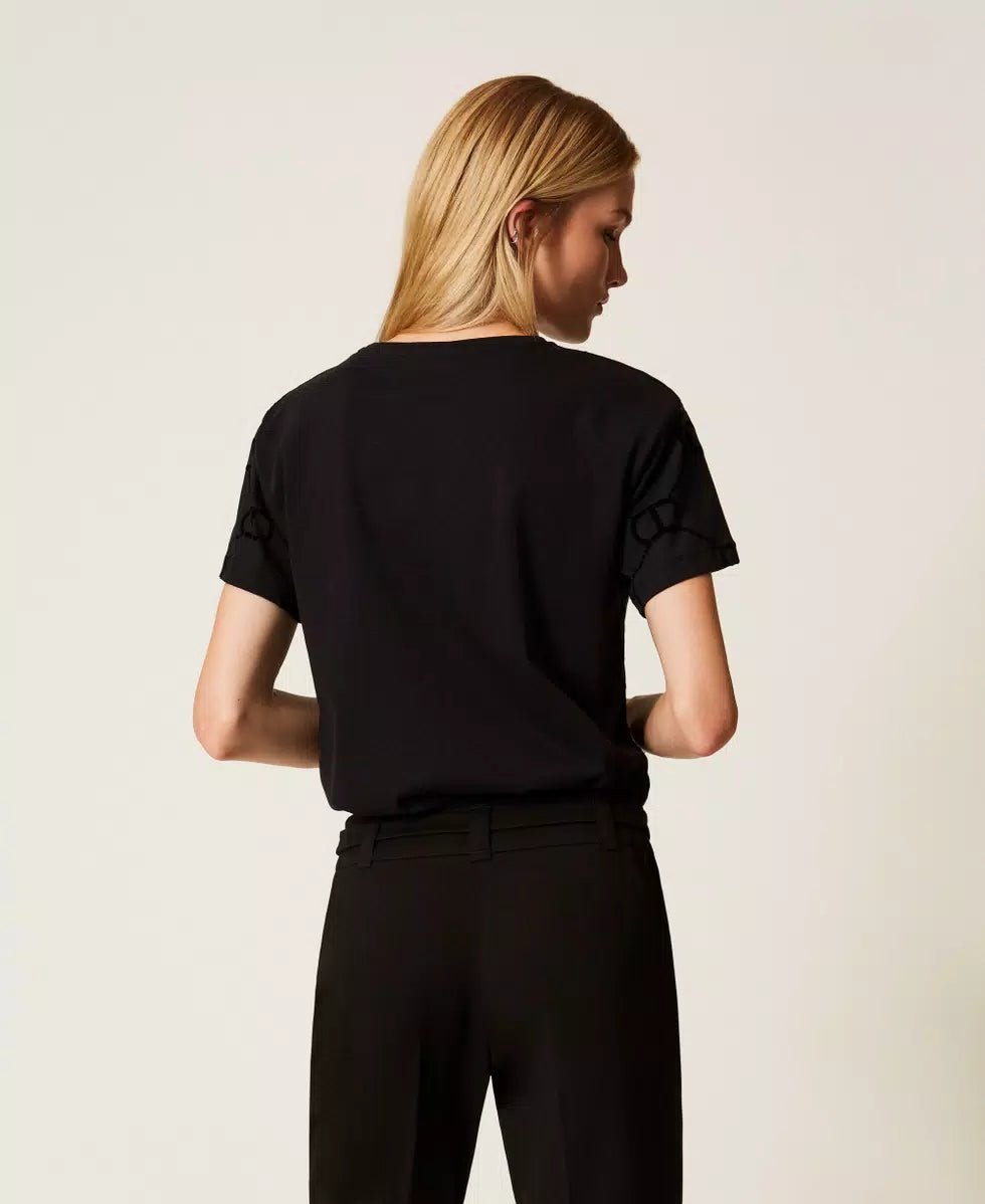 Twinset T-shirt con stampa flock Oval T T-Shirt e top - Boutique Luisa Trendy