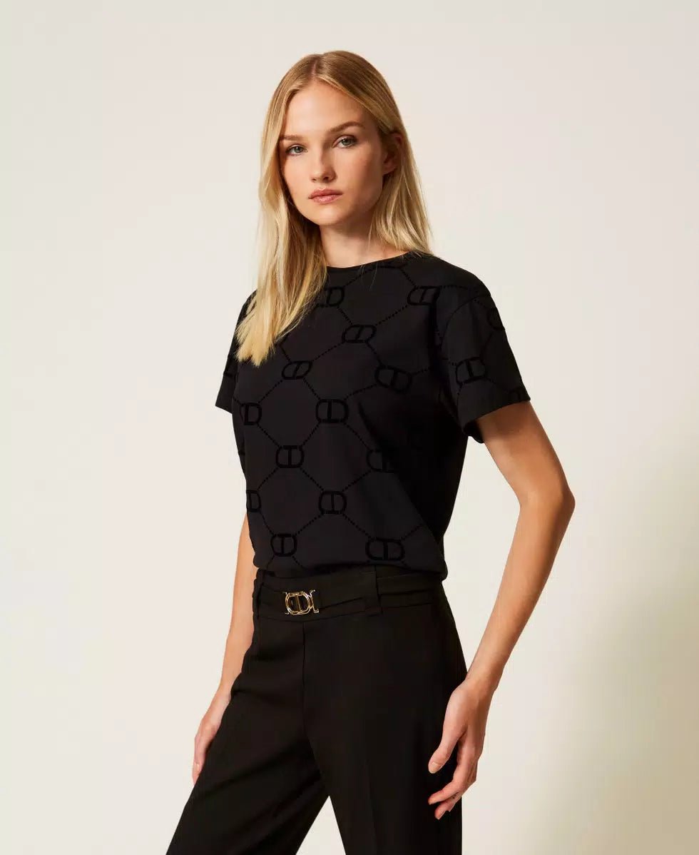 Twinset T-shirt con stampa flock Oval T T-Shirt e top - Boutique Luisa Trendy