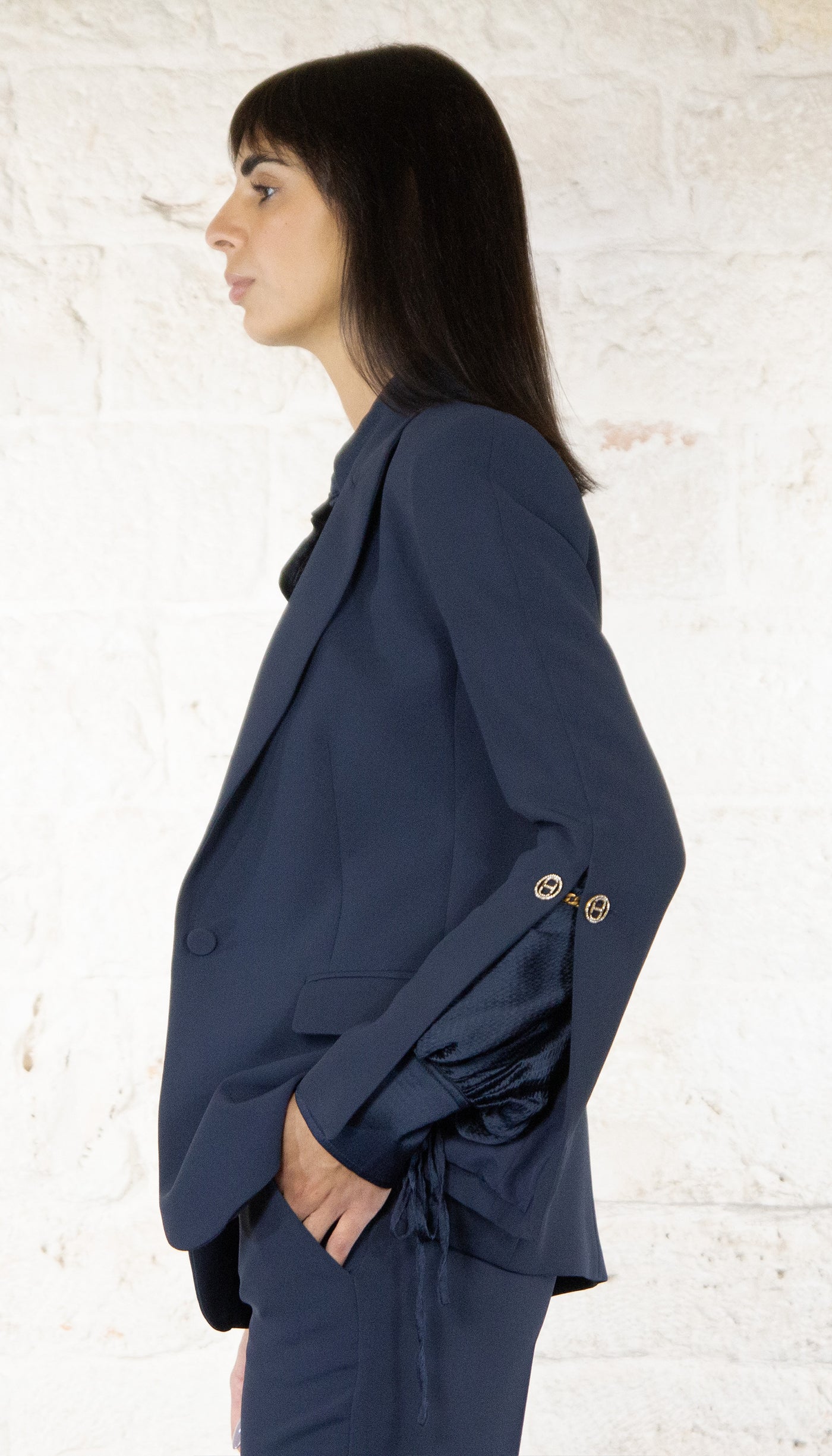 Twinset Milano Tailleur blu in tessuto