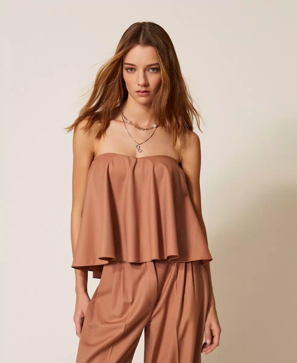 Twinset Top bustier in misto lana T-Shirt e top - Boutique Luisa Trendy