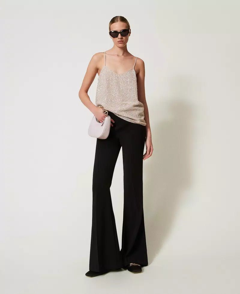 Twinset Top con paillettes e perle T-Shirt e top - Boutique Luisa Trendy