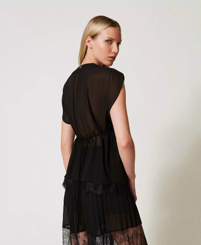 Twinset Top con pizzo e pieghe T-Shirt e top - Boutique Luisa Trendy