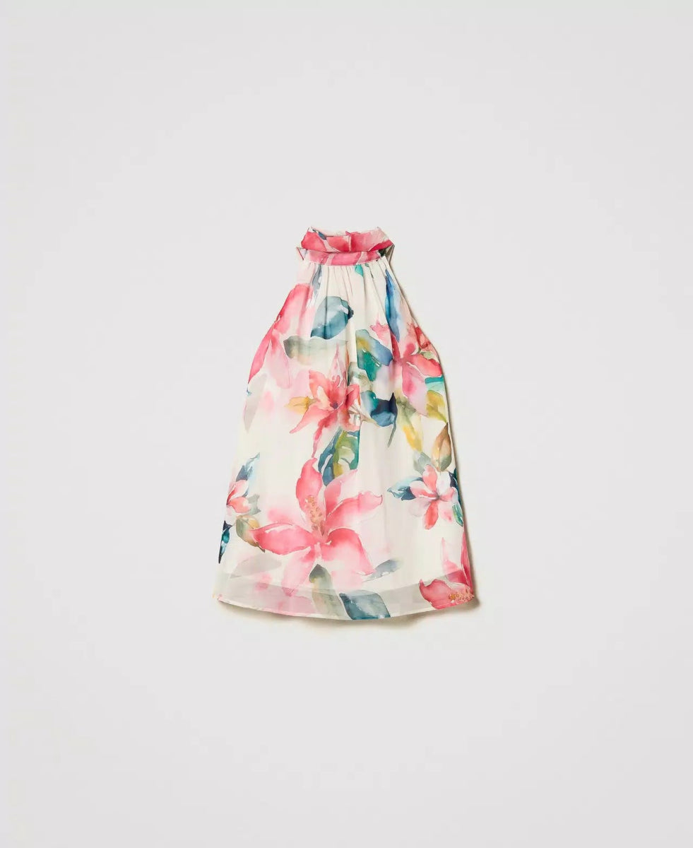 Twinset Top in georgette con stampa a fiori T-Shirt e top - Boutique Luisa Trendy