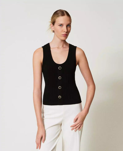 Twinset Top in maglia con bottoni décor T-Shirt e top - Boutique Luisa Trendy