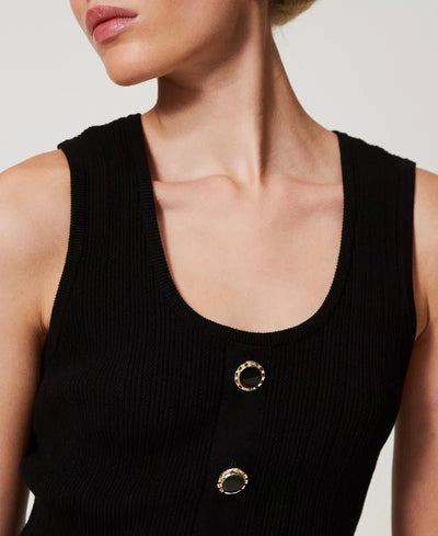 Twinset Top in maglia con bottoni décor T-Shirt e top - Boutique Luisa Trendy