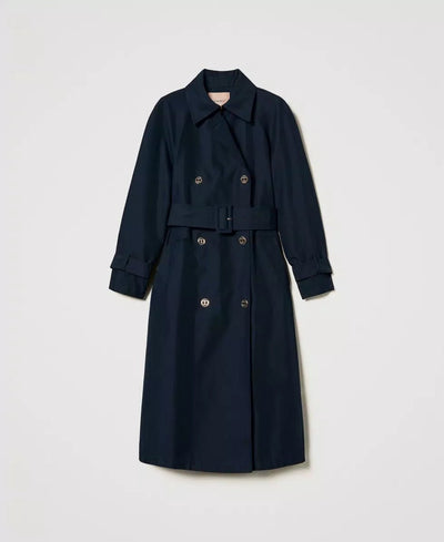 Twinset Trench in twill con bottoni Oval T Capispalla Donna - Boutique Luisa Trendy