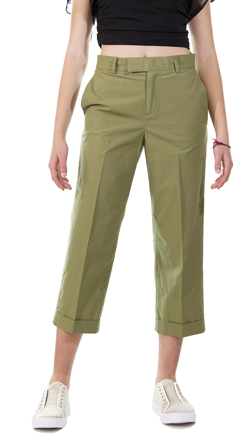 Twinset Milano Pantalone in popeline a vita alta. 191TT2232 (6581680078983)