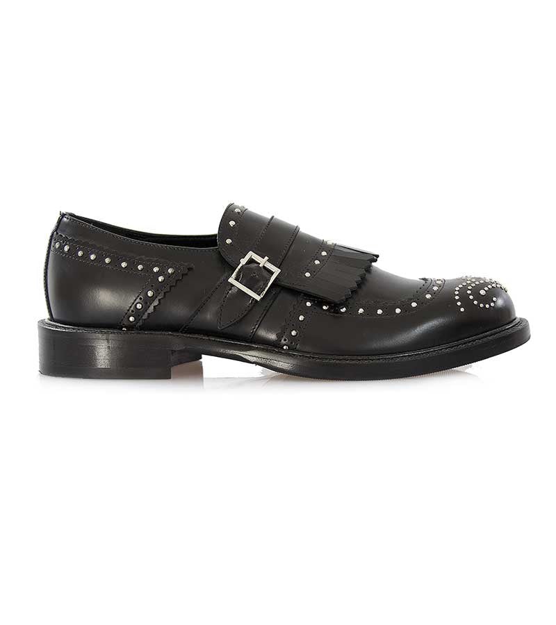 Scarpe uomo Luisa Trendy modello shanghai nere in pelle e borchie argento. - Luisa Trendy (5178586529927)