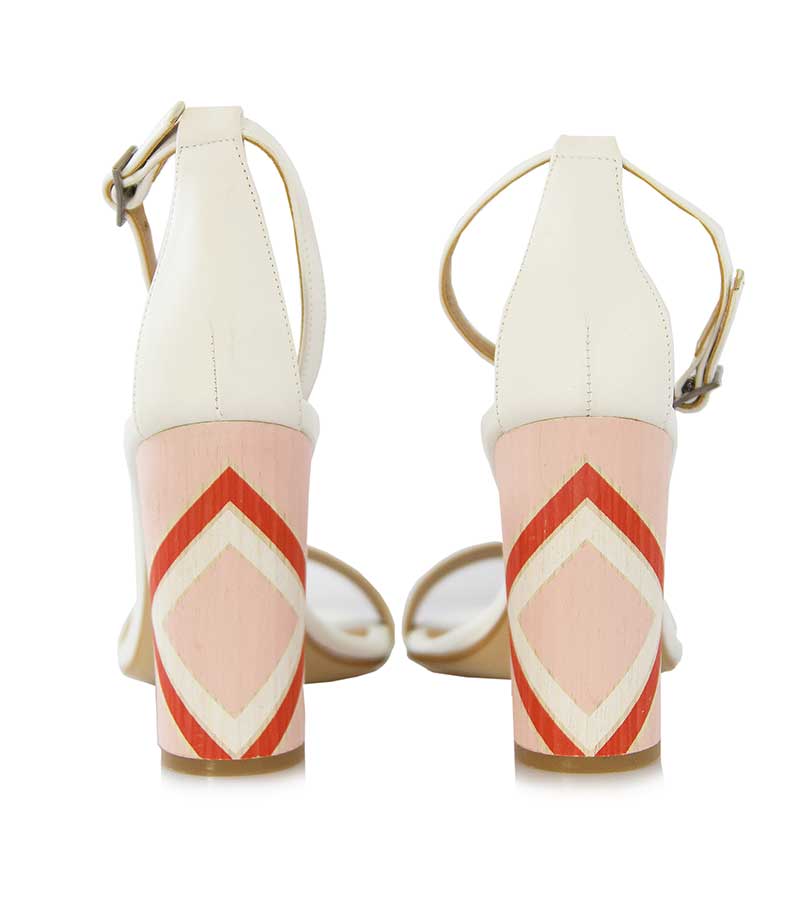 Scarpe Sandalo donna Silvian Heach in pelle bianca e tacco rosa con cinturino patacamaya - Luisa Trendy (5178577387655)