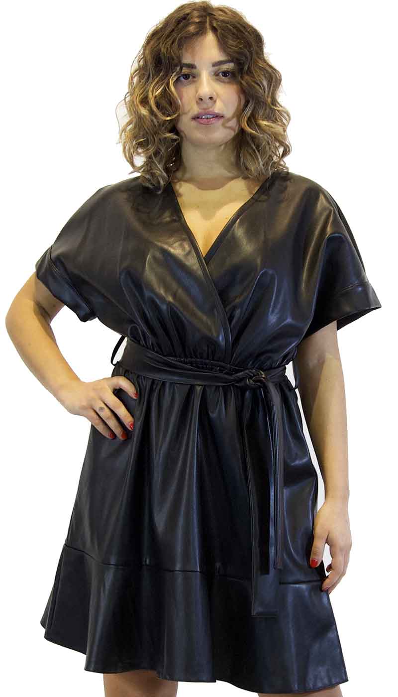 Vestito donna Silvian Heach corto in ecopelle nero. A/I 2020/21 Cod. PGA20214 - Luisa Trendy (5191766114439)