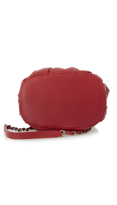 Borsa secchiello Mia Bag rosso in pelle plissè. - Luisa Trendy (5163443945607)