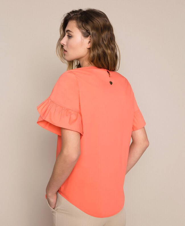 Blusa Twinset in cotone popeline con volant - Luisa Trendy (5154125381767)