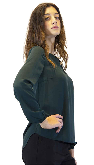 Blusa donna Gaudì in creponne verde. 921BD45024 - Luisa Trendy (5193314435207)