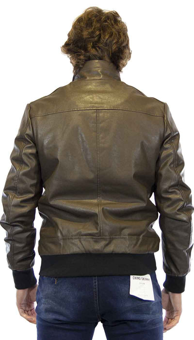 Bomber uomo Gaudì Jeans in ecopelle marrone. 921BU38001 - Luisa Trendy (5200349855879)