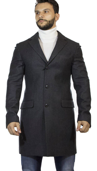 Cappotto lungo uomo Brian Dales grigio in lana. JK2129 S19 - Luisa Trendy (5210065076359)