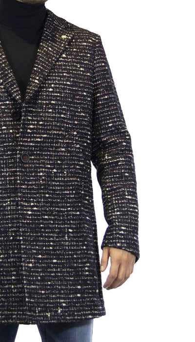 Cappotto uomo Manuel Ritz in lana tweed blu. 2532C4478 183737 - Luisa Trendy (5201649238151)