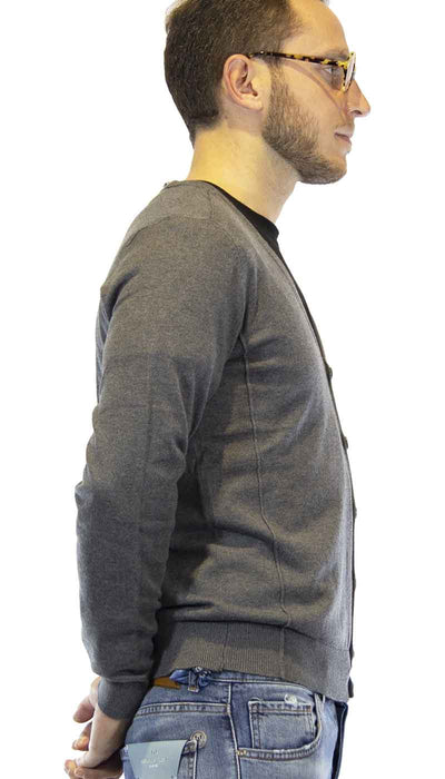 Cardigan uomo Gaudì Jeans in cotone e cashmere grigio. 821BU53026U - Luisa Trendy (5199405449351)