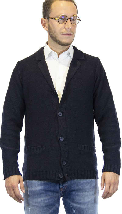 Cardigan uomo Gaudì Jeans a giacca in lana blu. 921BU53055 - Luisa Trendy (5199521611911)