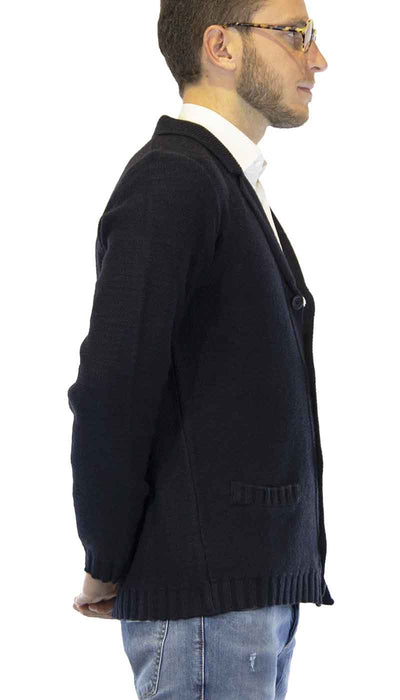 Cardigan uomo Gaudì Jeans a giacca in lana blu. 921BU53055 - Luisa Trendy (5199521611911)