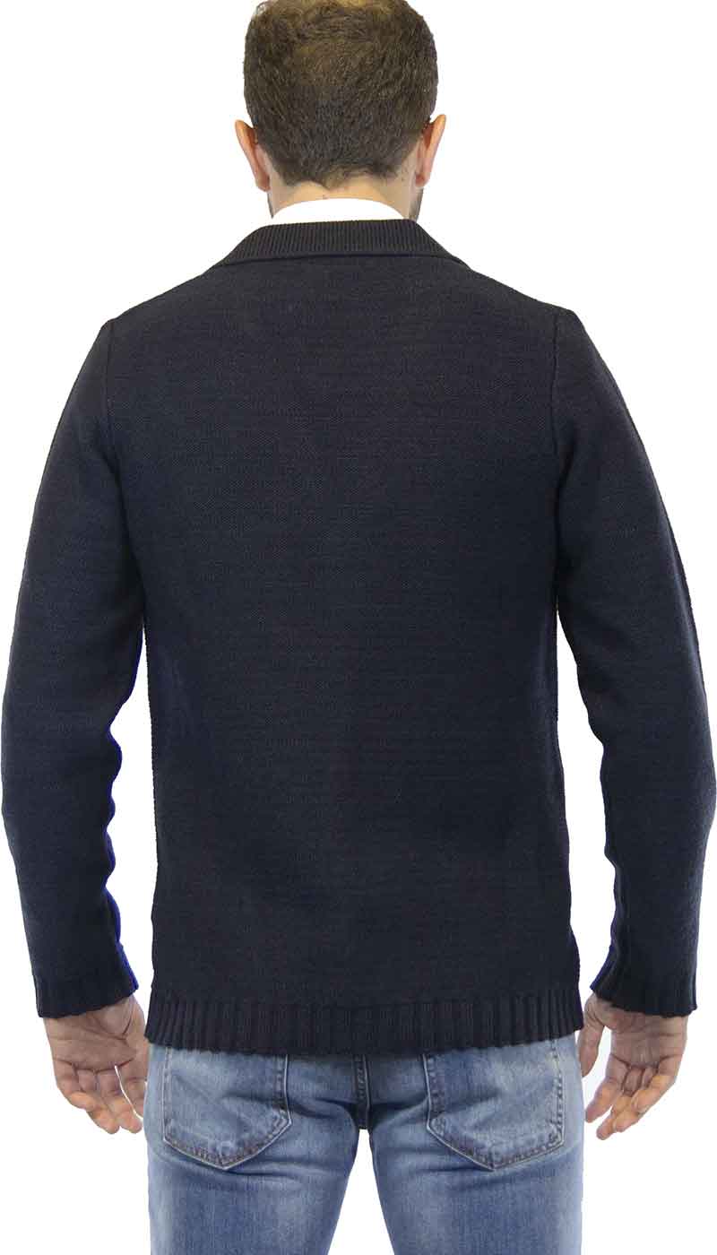 Cardigan uomo Gaudì Jeans a giacca in lana blu. 921BU53055 - Luisa Trendy (5199521611911)