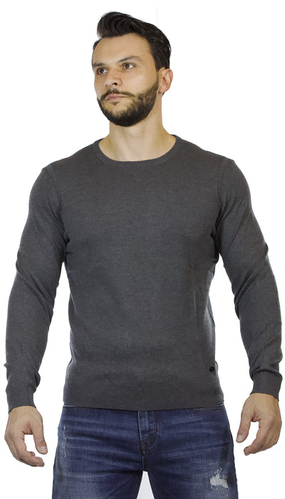 Maglia uomo Gaudì Jeans girocollo grigia in cotone e cashmere. 921BU53018 - Luisa Trendy (5209310232711)