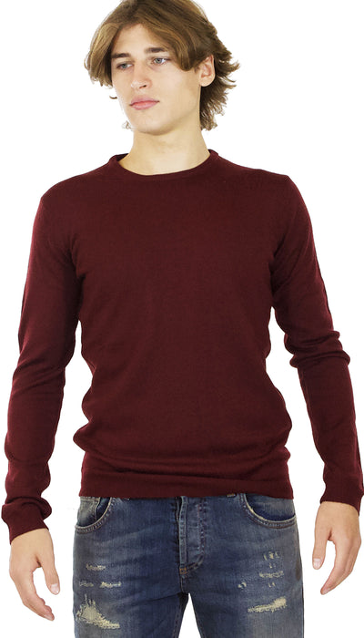 Maglia uomo Havana & co girocollo in lana merino bordeaux. - Luisa Trendy (5211011350663)