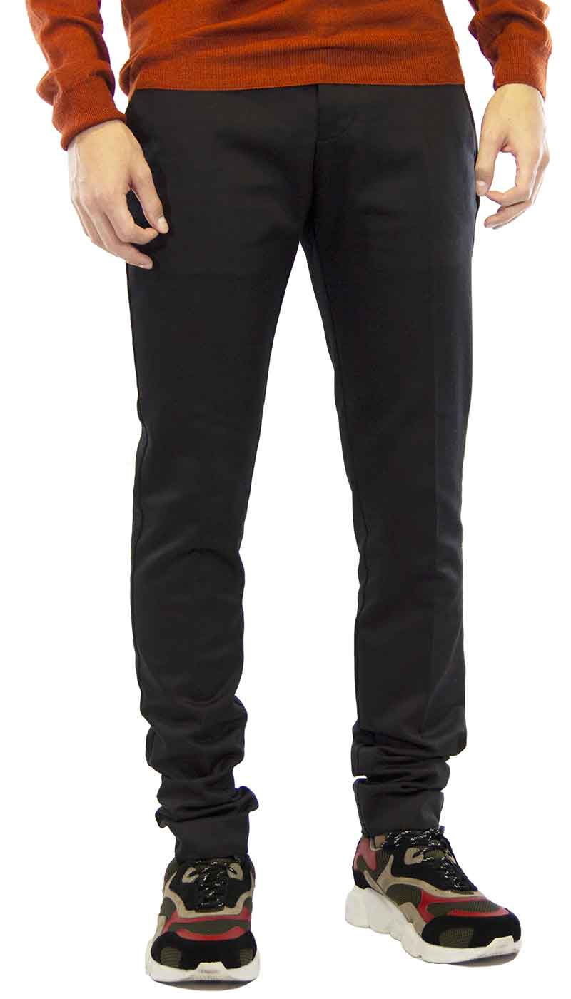 Pantalone uomo Entre Amis blu in gabardine di cotone con cinturino. A208346/1810L17 - Luisa Trendy (5200394846343)